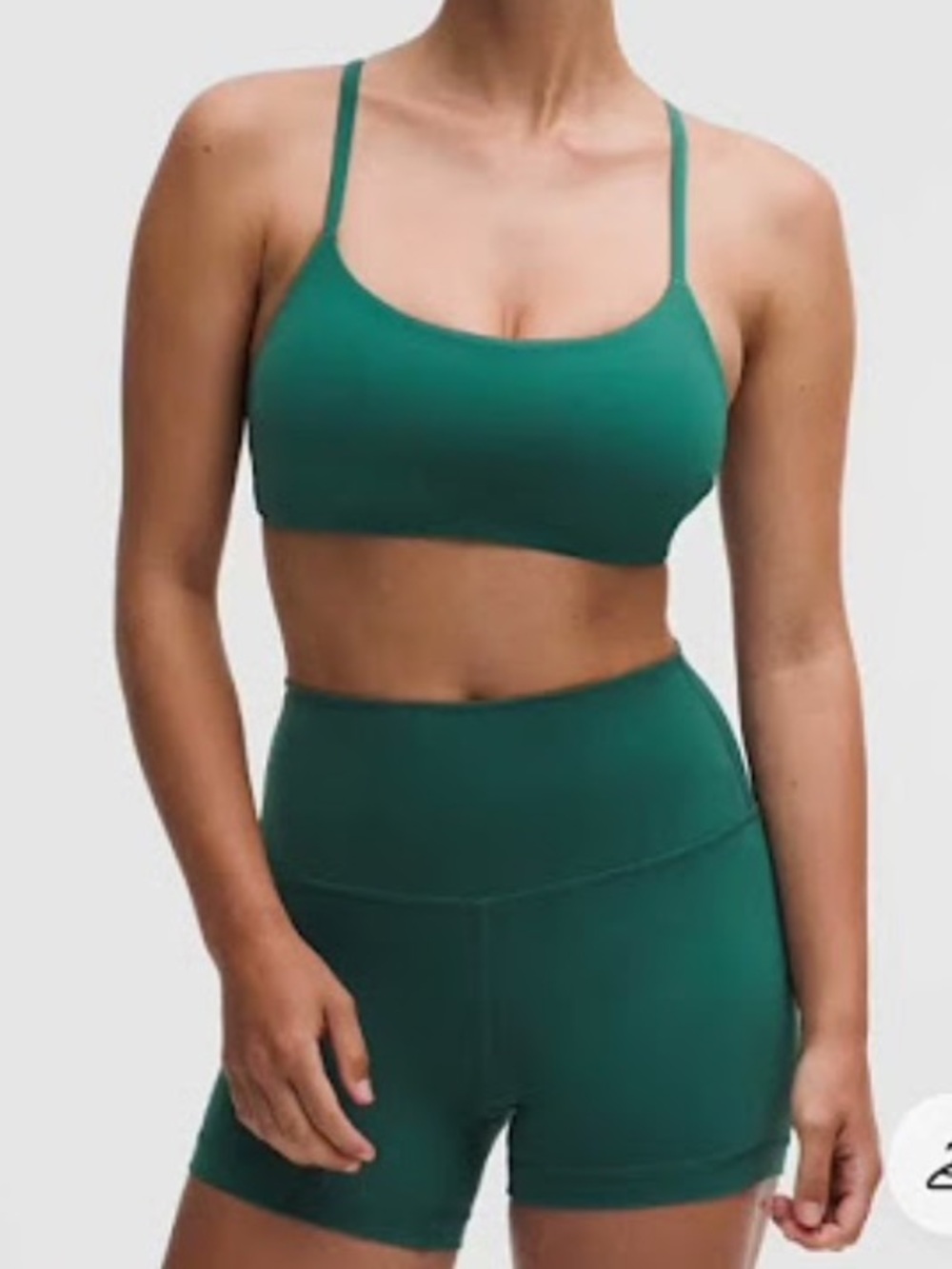 Lululemon Wunder Train Strappy Racer Bra & Align High-Rise Short 4" Storm Teal